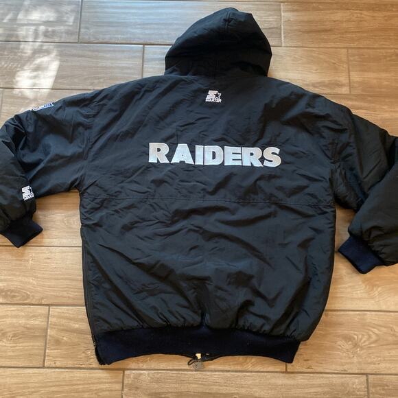 Vintage Oakland NFL LA Las Vegas Raiders Starter Football Jacket Size XL - Picture 8 of 11